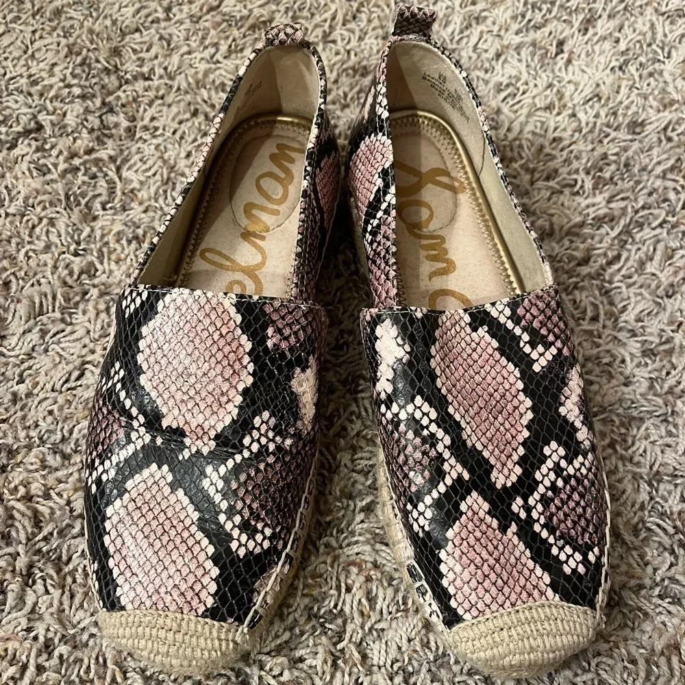 Sam Edelman Khloe Espadrille Flats Cushioned Slip On Braided Jute Heel Sz 6